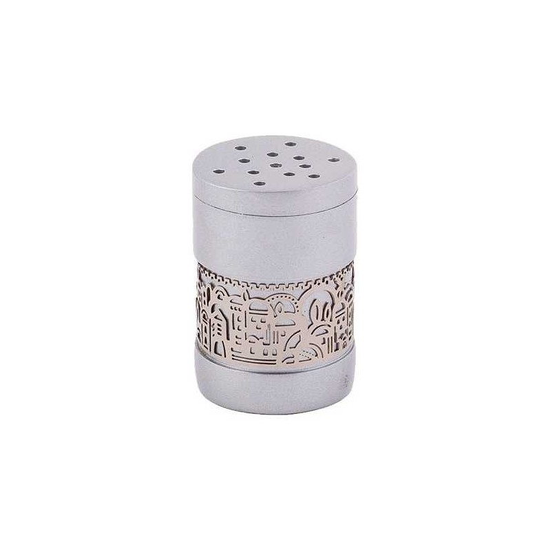 Gray Besamim Spice Box With Silver Jerusalem Overl | Havdalah Sets & S