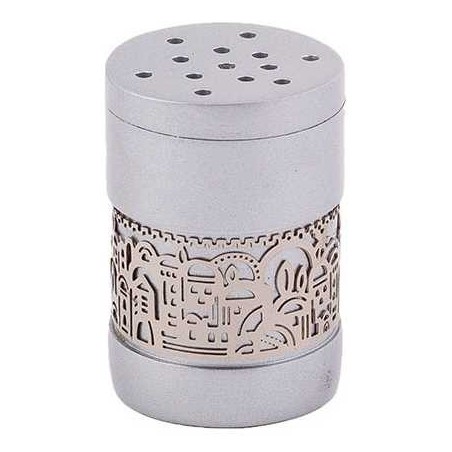 Gray Besamim Spice Box With Silver Jerusalem Overl | Havdalah Sets & S