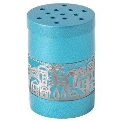 Turquoise Besamim Spice Box With Silver Jerusalem  | Havdalah Sets & S