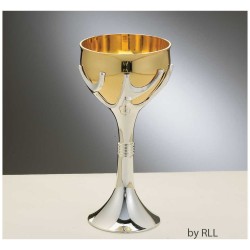 Gold & Silver Tree Of Life Stemmed Kiddush Cup | Kiddush Cups | Judaic