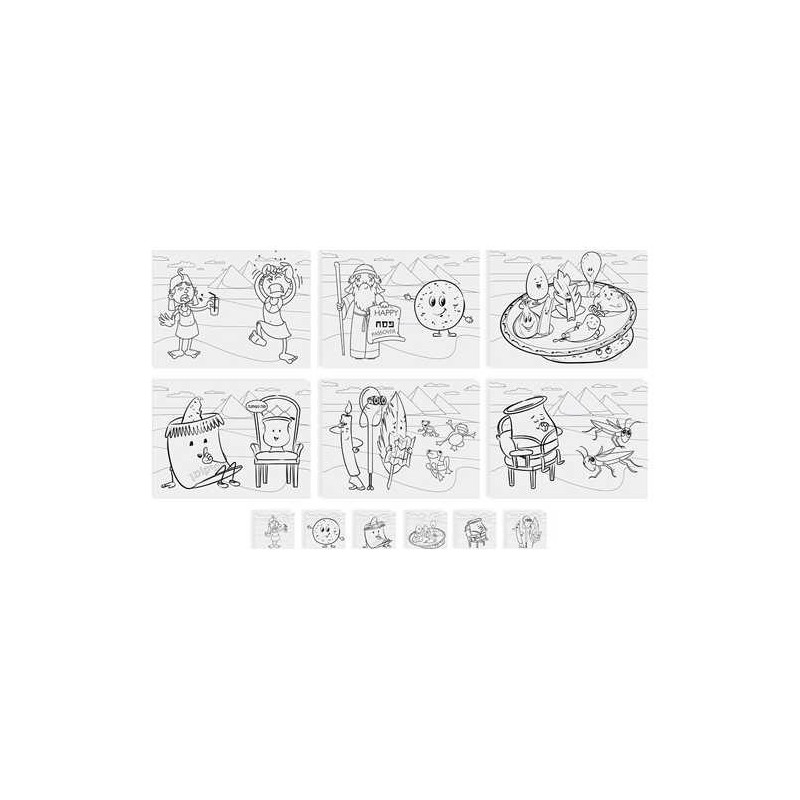 Color-Your-Own Passover Placemat & Coasters | Passover | Judaica