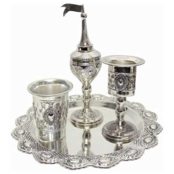 Ornate SIlver Plated Havdalah Set | Havdalah Sets & Spice Boxes | Juda