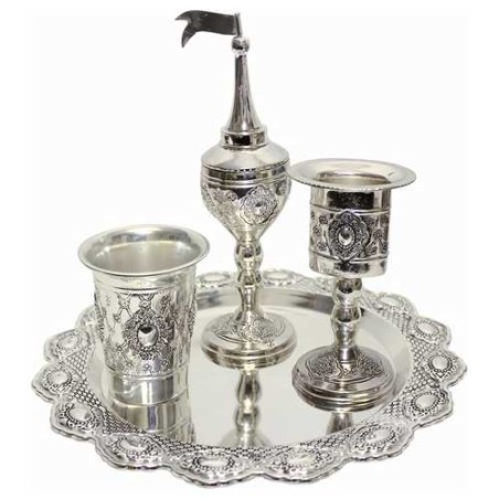 Ornate SIlver Plated Havdalah Set | Havdalah Sets & Spice Boxes | Juda