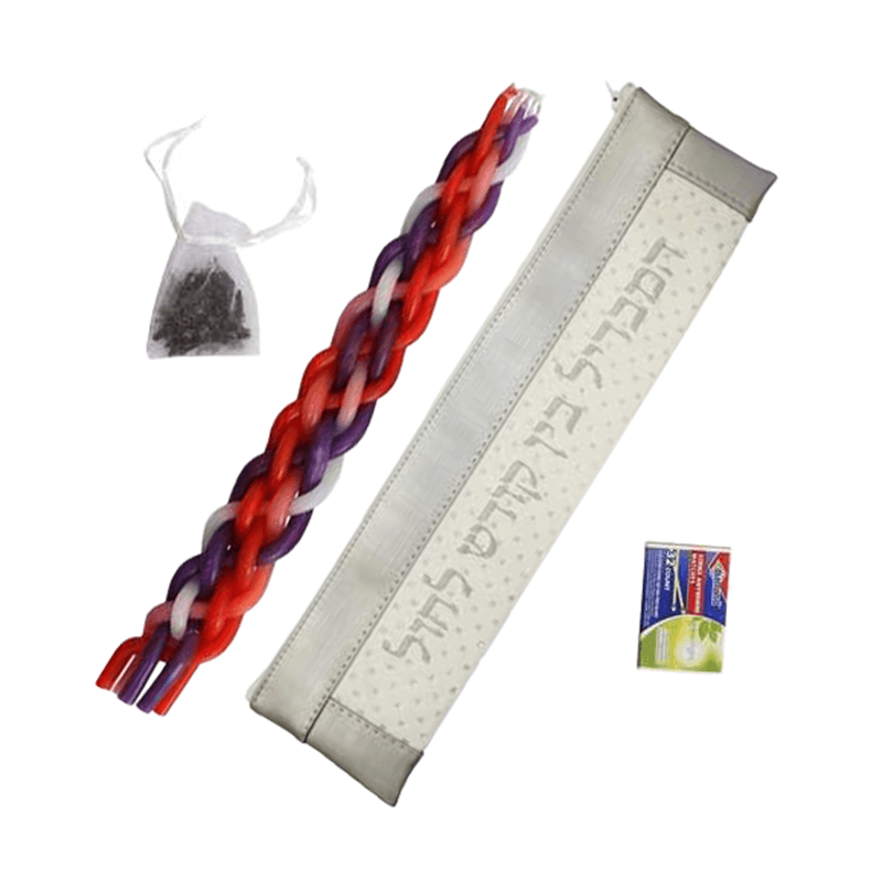 Vinyl Gray & White Havdalah Set | Havdalah Sets & Spice Boxes | Judaic