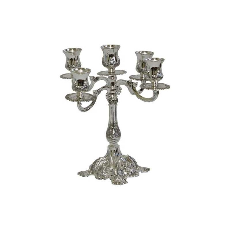 Silver Plated Elegant 5 Branch Candelabra | Candle Holders | Judaica