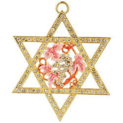 Gold Plated Crystalled Star of David Hanging Ornam | Art | Judaica