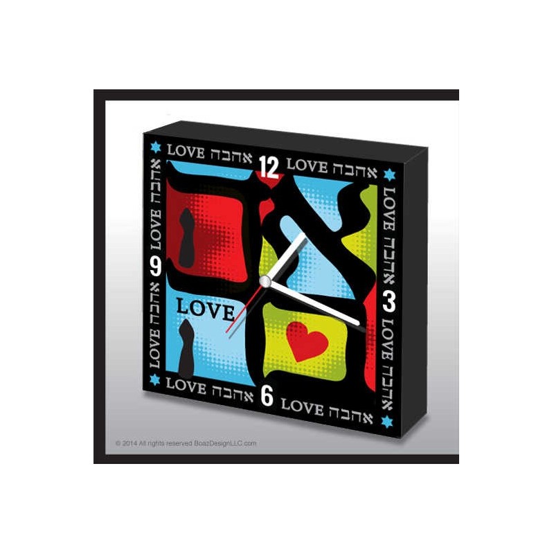 Pop Art Graphic LOVE Wall Clock | Home Goods | Judaica