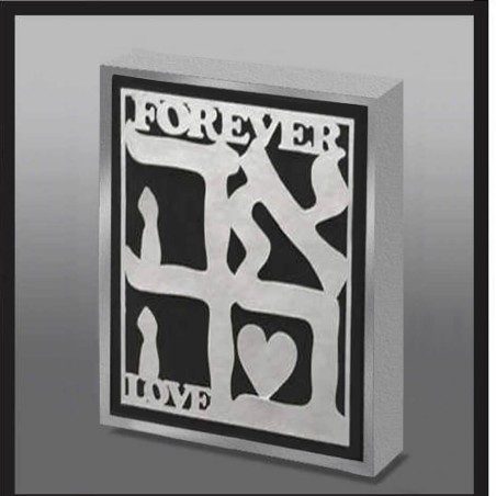 Hand Made LOVE Silver Paper Lasercut Wood Art Pane | Art | Judaica