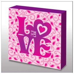 Hand Made Pink Flordelies Love Wood Wall Art | Art | Judaica