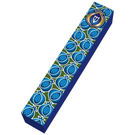 Pomegrenate Pattern Wood Mezuzah Case | Mezuzahs | Judaica