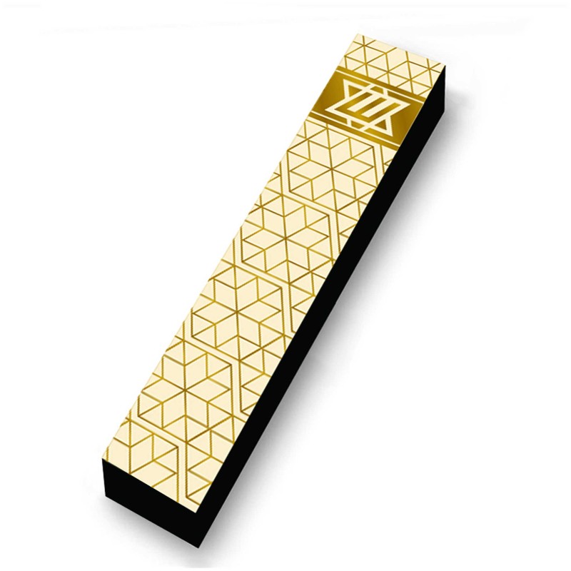 Gold Geometric Wood Mezuzah Case | Mezuzahs | Judaica