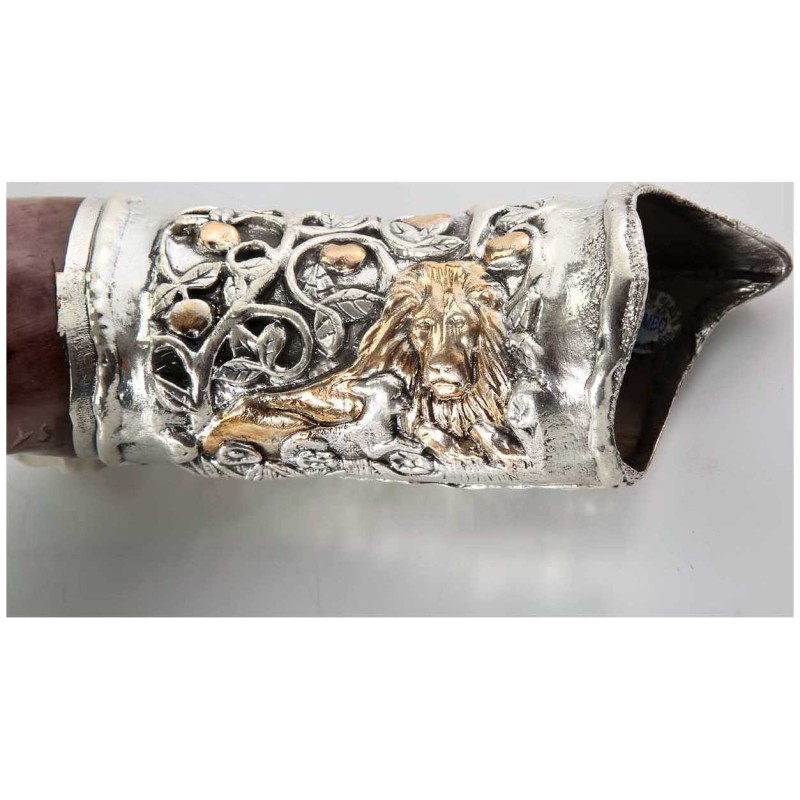 Lion and Lamb Silver Yemenite Shofar | Rosh Hashanah | Judaica