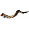 Star of David/Leaves Painted Yemenite Shofar - 40" | Rosh Hashanah | J