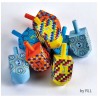 Large Painted Wood Dreidels: Single - Assorted Des | Hanukkah | Judaic