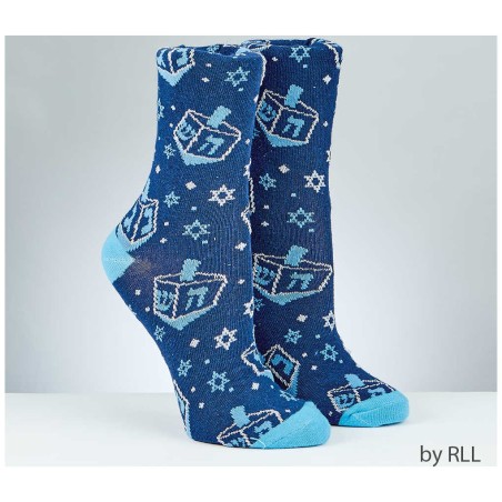 Chanukah Adult Crew Sock, Dreidel Design | Apparel | Judaica