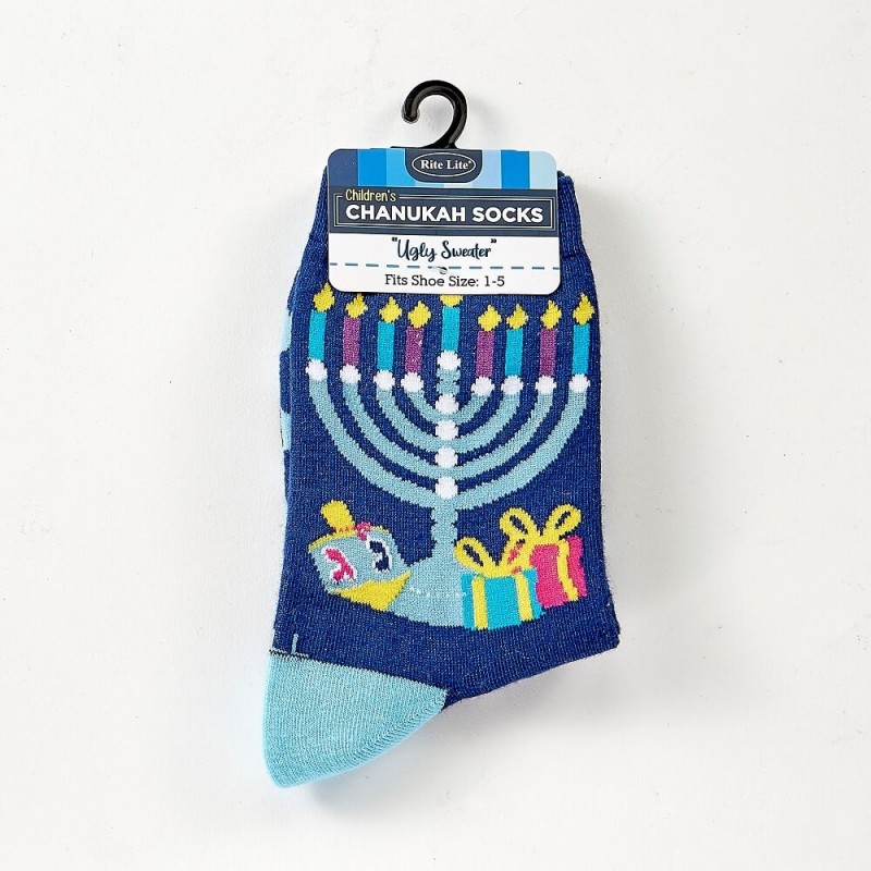 Chanukah "Ugly Sweater" Youth Crew Socks | Apparel | Judaica