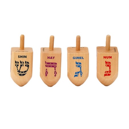 Large Natural Wood Dreidels - Singles | Hanukkah | Judaica