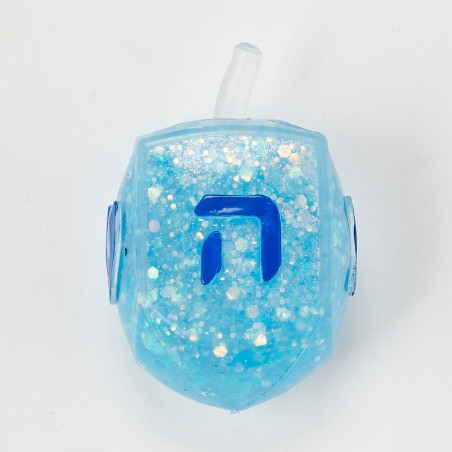 Squish Dreidel Filled With Iridescent Glitter | All Judaica | Judaica