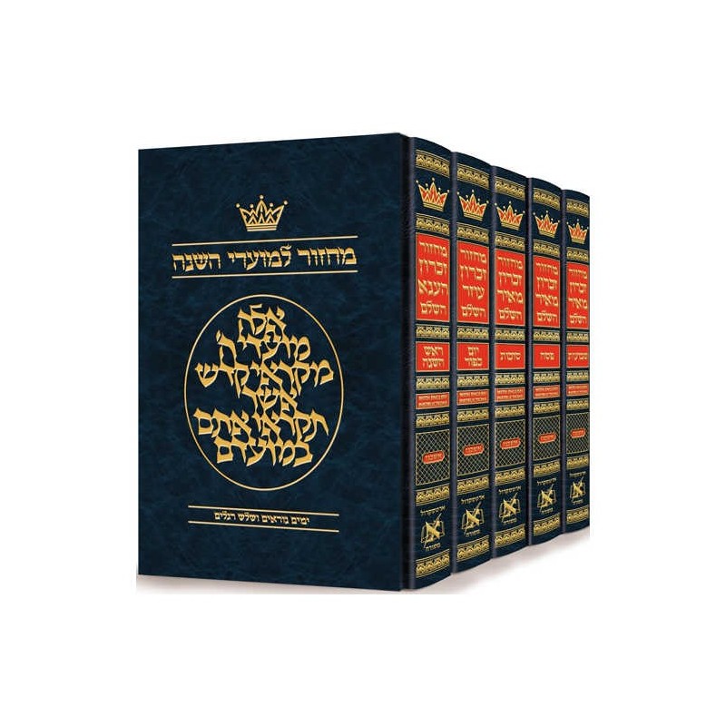 Machzor Hebrew Only Ashkenaz - 5 Volume Slipcased  | Books | Judaica