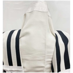 Elite Weave Non-Slip Wool Tallis with Black Stripe | Tallit/Tallis | J