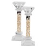 Crystal Square Candlesticks - Gold Pomegranate Dec | Candle Holders |