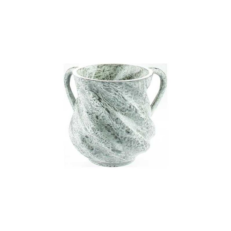 Marble Twist Washing Cup - White/Gray | Washing Cups | Judaica