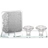 Crystal Modern Shabbat Tealight Holders with a Can | Candle Holders |