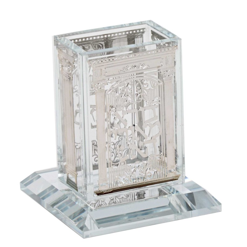 Crystal Havdallah Candle Holder - Beit Hamikdash D | Havdalah Sets & S