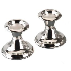 Solid Silver Plated Candlesticks - 2.5" | Candle Holders | Judaica