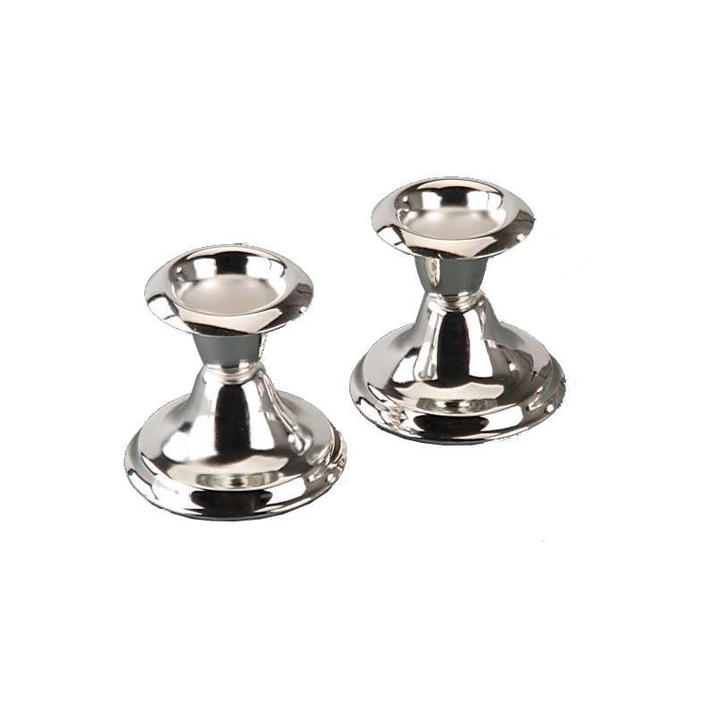 Solid Silver Plated Candlesticks - 2.5" | Candle Holders | Judaica