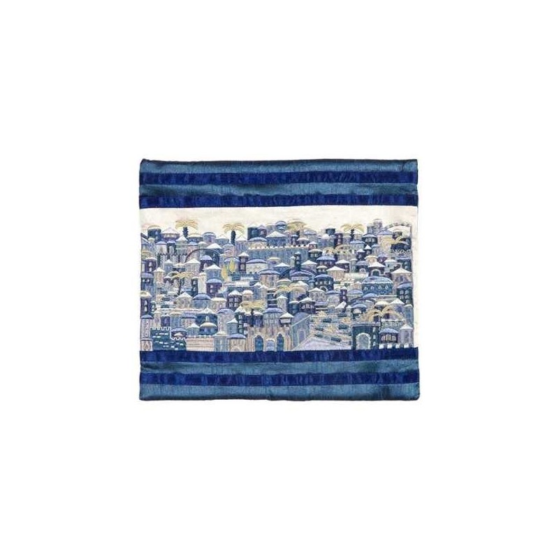 Jerusalem Embroidered Tallit Bag - Blue | Tallit/Tallis | Judaica