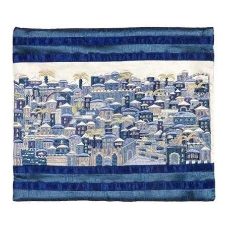 Jerusalem Embroidered Tallit Bag - Blue | Tallit/Tallis | Judaica