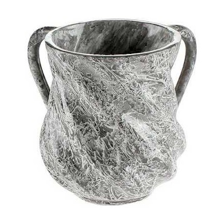 Marble Twist Washing Cup - White/Black | Washing Cups | Judaica