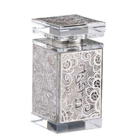 Crystal Besomim Holder - Silver Floral Design | Havdalah Sets & Spice