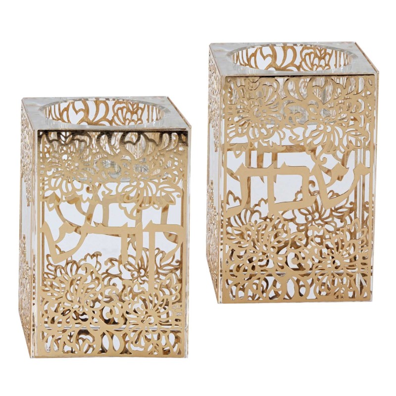 Crystal Tealight Holders - Lasercut Floral Design  | Candle Holders |