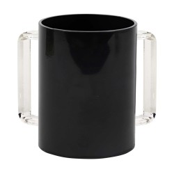 Modern Acrylic Washing Cup - Black/Clear | Washing Cups | Judaica