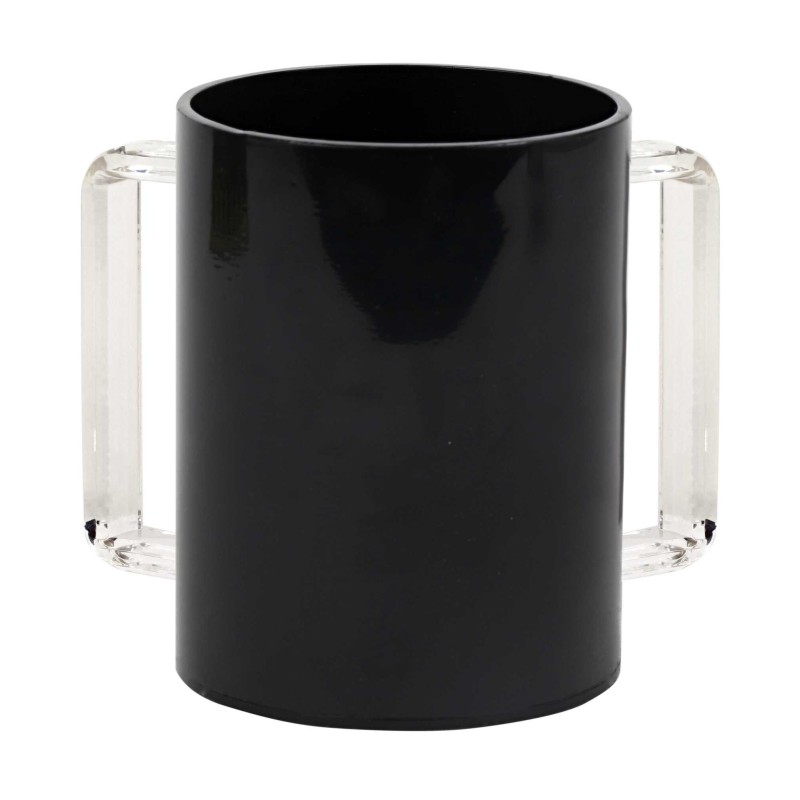 Modern Acrylic Washing Cup - Black/Clear | Washing Cups | Judaica