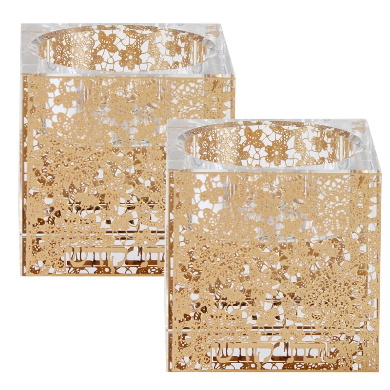 Crystal Tealight Holders - Lasercut Floral Design  | Candle Holders |