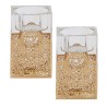 Tall Crystal Tealight Holders - Lasercut Floral wi | Candle Holders |