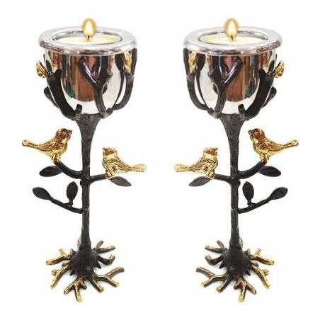 Tree of Life Brass Candlesticks | Candle Holders | Judaica