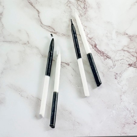 Two-Tone Black & White Hanukkah Candles | Hanukkah | Judaica