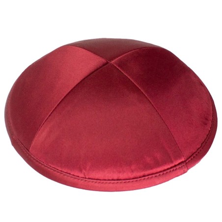 Burgundy Deluxe Satin Kippah | Kippahs | Judaica