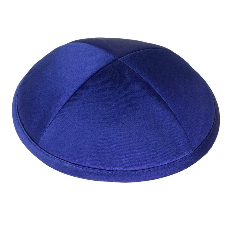 Navy Blue Deluxe Satin Kippah | Kippahs | Judaica