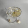 Round Lucite Honey Dish Honey Comb Design | Rosh Hashanah | Judaica