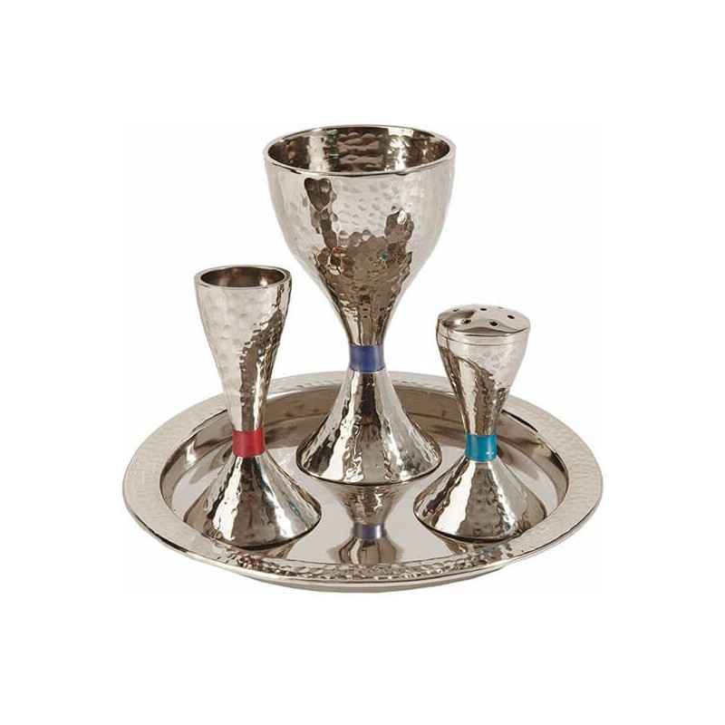 Silver Hammered Nickel Havdalah Set | Havdalah Sets & Spice Boxes | Ju