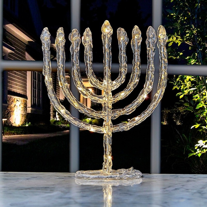 LED Twinkling Menorah Decoration | Hanukkah | Judaica