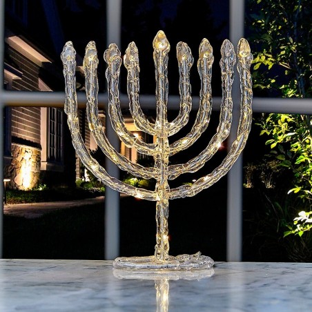 LED Twinkling Menorah Decoration | Hanukkah | Judaica