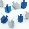 Chanukah Blue And Silver Dreidel Glitter Garland | Hanukkah | Judaica