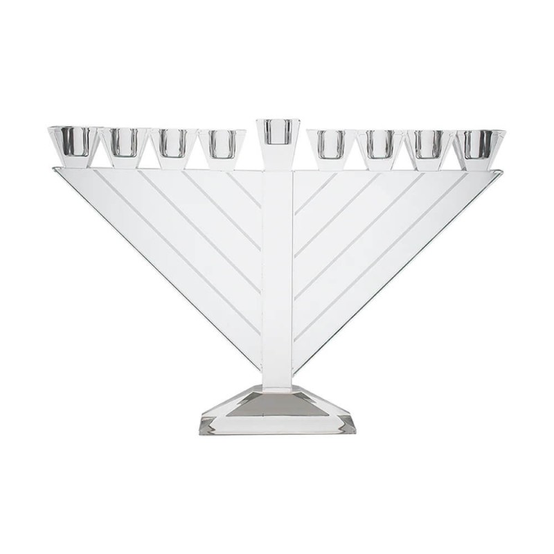 Triangular Crystal Menorah | Hanukkah | Judaica