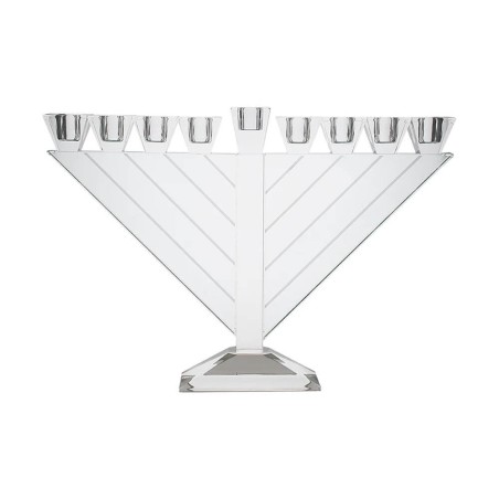 Triangular Crystal Menorah | Hanukkah | Judaica